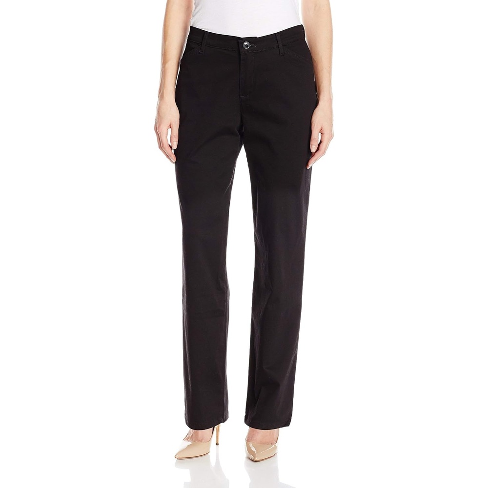 image:imageLee Womens Petite Relaxed Fit All Day Straight Leg PantBlack