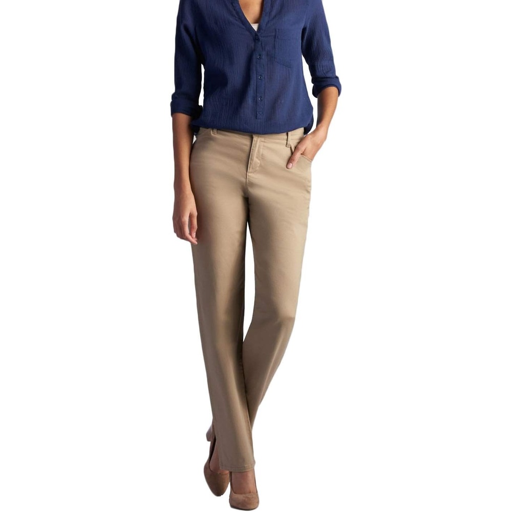 image:imageLee Womens Petite Relaxed Fit All Day Straight Leg PantFlax