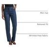 Lee Women’s Petite Wrinkle Free Relaxed Fit Straight Leg Pant(Navy/Insignia Blue Plaid)