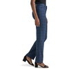 Lee Women’s Petite Wrinkle Free Relaxed Fit Straight Leg Pant(Navy/Insignia Blue Plaid)