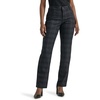 Lee Women’s Petite Wrinkle Free Relaxed Fit Straight Leg Pant(Black/Charcoal Plaid)