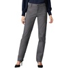 Lee Women’s Petite Wrinkle Free Relaxed Fit Straight Leg Pant(Black/White Rockhill Plaid)