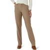 Lee Women’s Petite Wrinkle Free Relaxed Fit Straight Leg Pant(Dark Earth)
