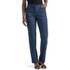 Lee Women’s Petite Wrinkle Free Relaxed Fit Straight Leg Pant(Navy/Insignia Blue Plaid)