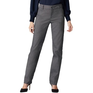 Lee Women’s Petite Wrinkle Free Relaxed Fit Straight Leg Pant(Black/White Rockhill Plaid)